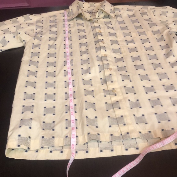 VTG yellow and blue button up - Picture 7 of 7